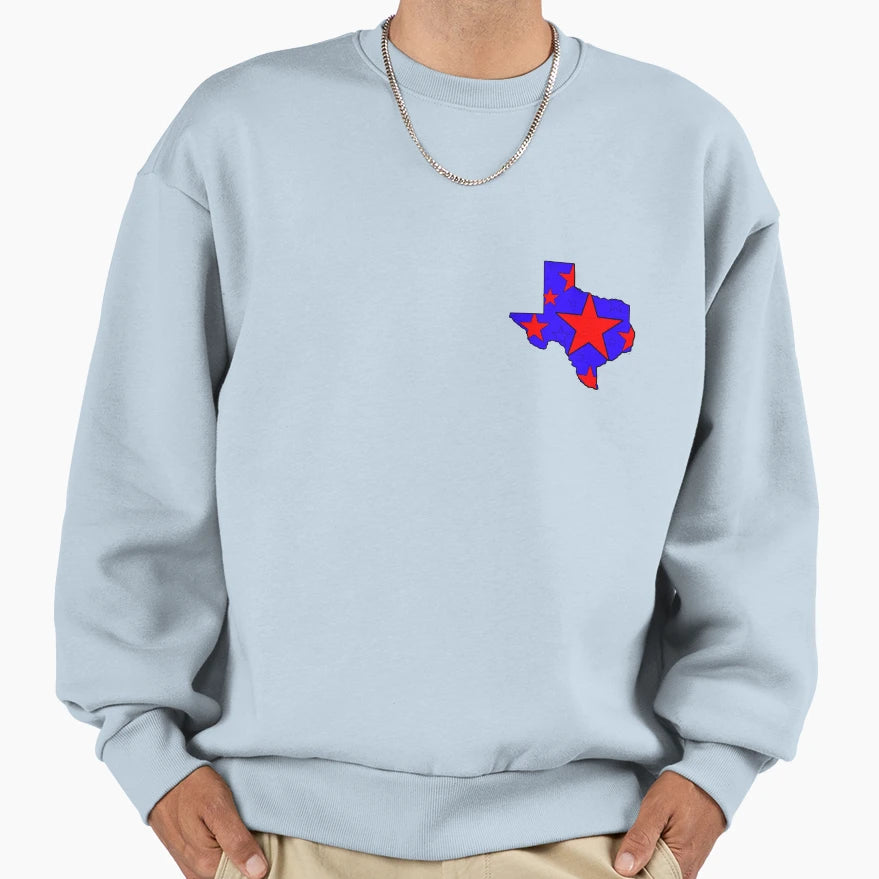 Royal Blue Texas Stars Sweatshirt - Streetwear Style Unisex - T-Shirt, Sweatshirt, Hoodie