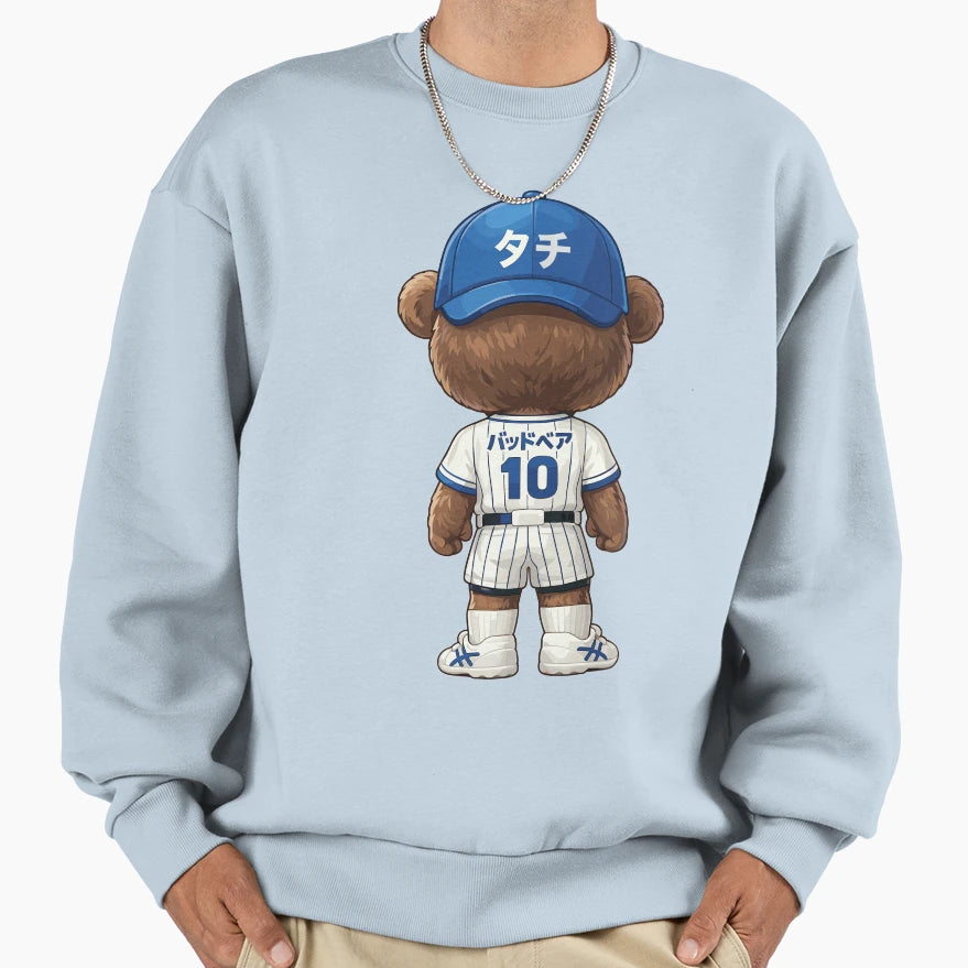 01 Chibi Bear Baseball Catcher Sweatshirt - Minimalist Print Men Women - T-Shirt, Sweatshirt, Hoodie