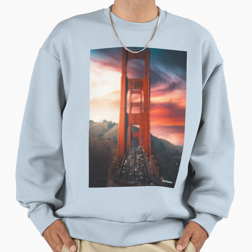 Golden Gate Bridge San Francisco Sweatshirt - Novelty Apparel Unisex - T-Shirt, Sweatshirt, Hoodie
