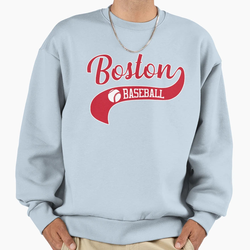 Boston Baseball Swoosh Sweatshirt - Trendy Graphic for Adults - T-Shirt, Sweatshirt, Hoodie