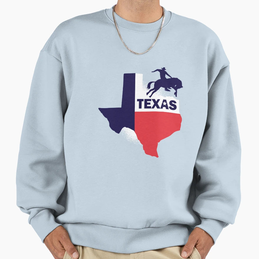 Texas Usa America Cowboy Federal State Sweatshirt - Minimalist Print Unisex - T-Shirt, Sweatshirt, Hoodie