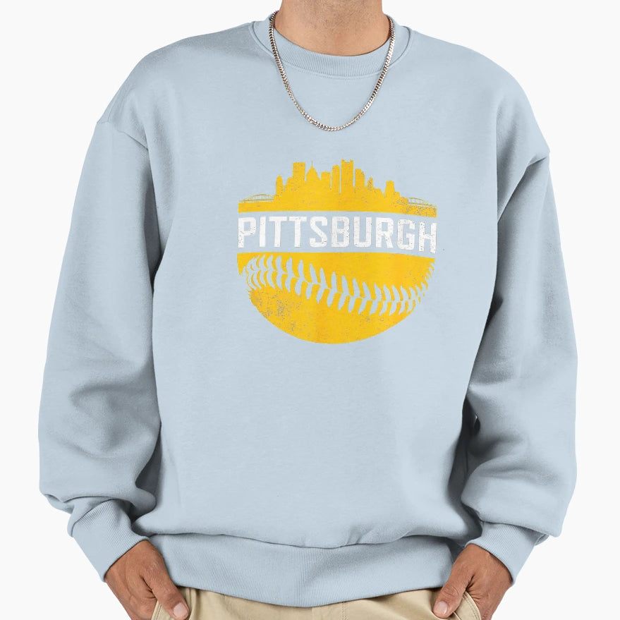 Pittsburgh Baseball Cityscape Sweatshirt - Novelty Apparel Unisex - T-Shirt, Sweatshirt, Hoodie