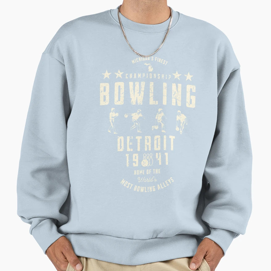 Michigans Finest Championship Bowling Sweatshirt - Graphic Print Men Women - T-Shirt, Sweatshirt, Hoodie