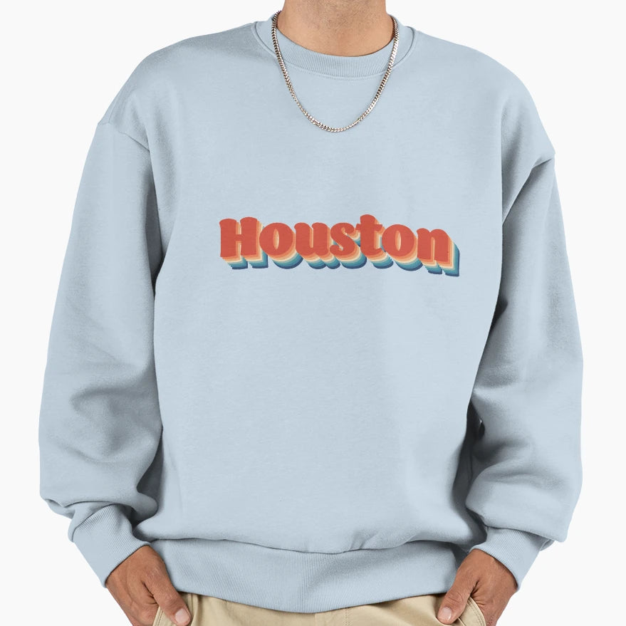 70S Houston Sweatshirt - Graphic Print Unisex - T-Shirt, Sweatshirt, Hoodie