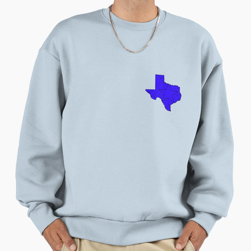 Royal Blue Texas Stars Sweatshirt - Streetwear Style for Adults - T-Shirt, Sweatshirt, Hoodie