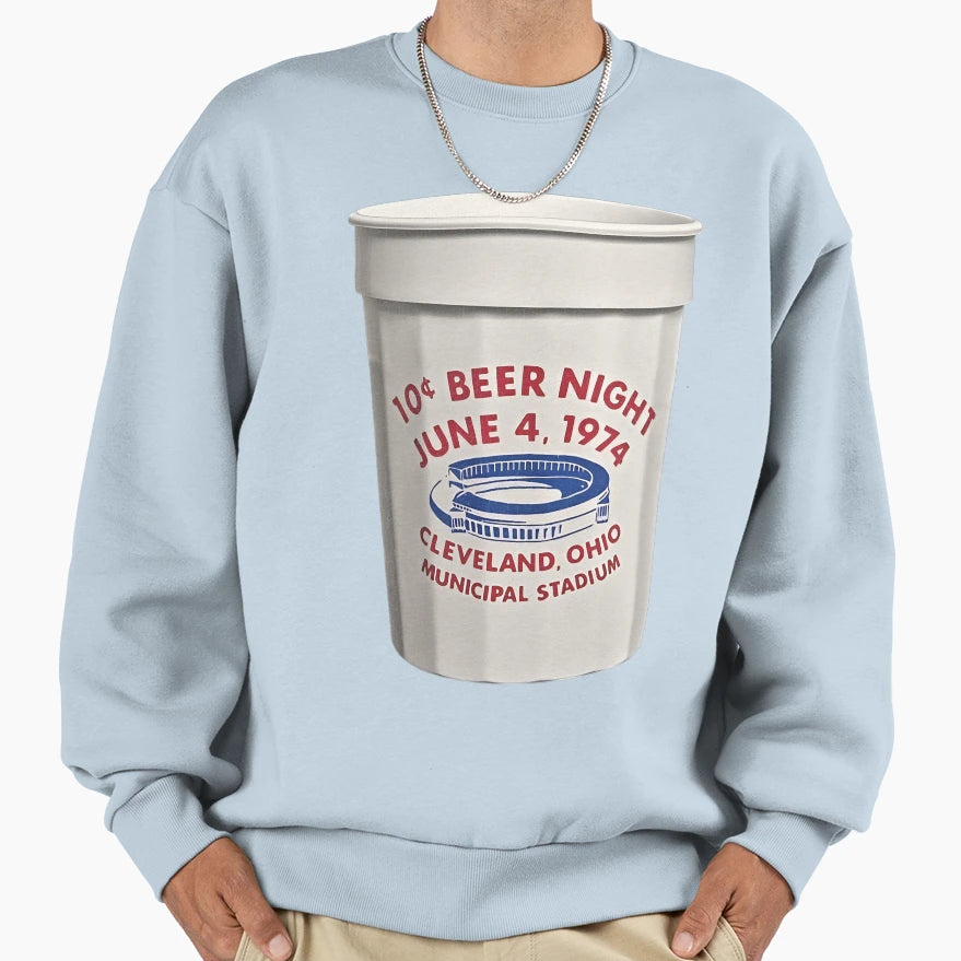 Municipal Stadium 10 Cent Beer Sweatshirt - Minimalist Print for Adults - T-Shirt, Sweatshirt, Hoodie
