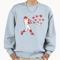 Valentines Day Baseball Batter Heart Sweatshirt - Fun Novelty Design Unisex - T-Shirt, Sweatshirt, Hoodie
