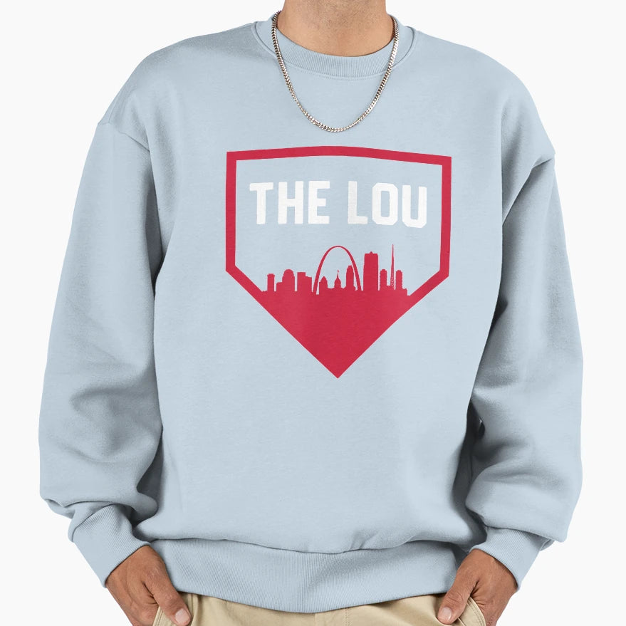 Lou St Louis Baseball Home Skyline Sweatshirt - Unique Graphic Unisex - T-Shirt, Sweatshirt, Hoodie