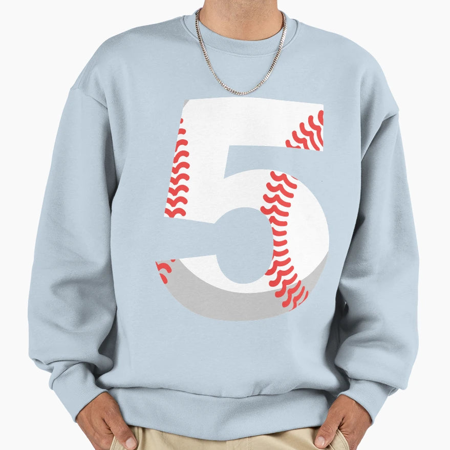 Number 5 Baseball 5 Sweatshirt - Novelty Apparel Unisex - T-Shirt, Sweatshirt, Hoodie