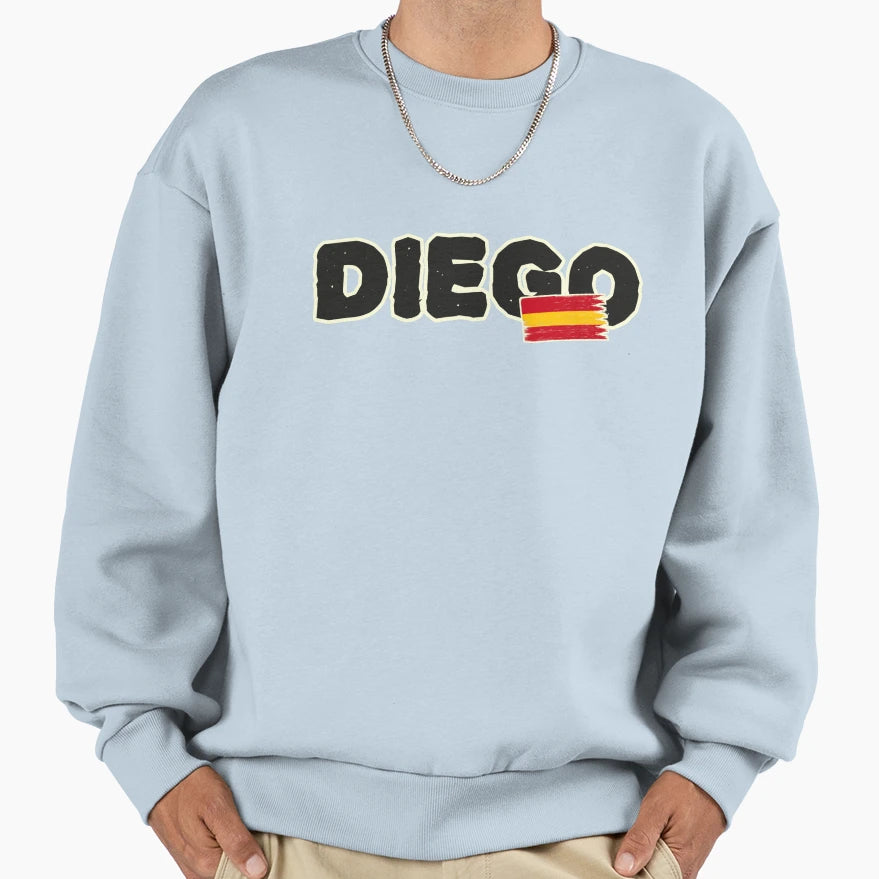 Diego Spanish Flag Spain Sweatshirt - Unique Graphic Unisex - T-Shirt, Sweatshirt, Hoodie