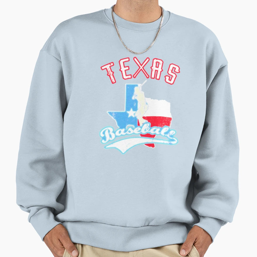 Texas Baseball Game Day Distressed Sweatshirt - Streetwear Style Unisex - T-Shirt, Sweatshirt, Hoodie
