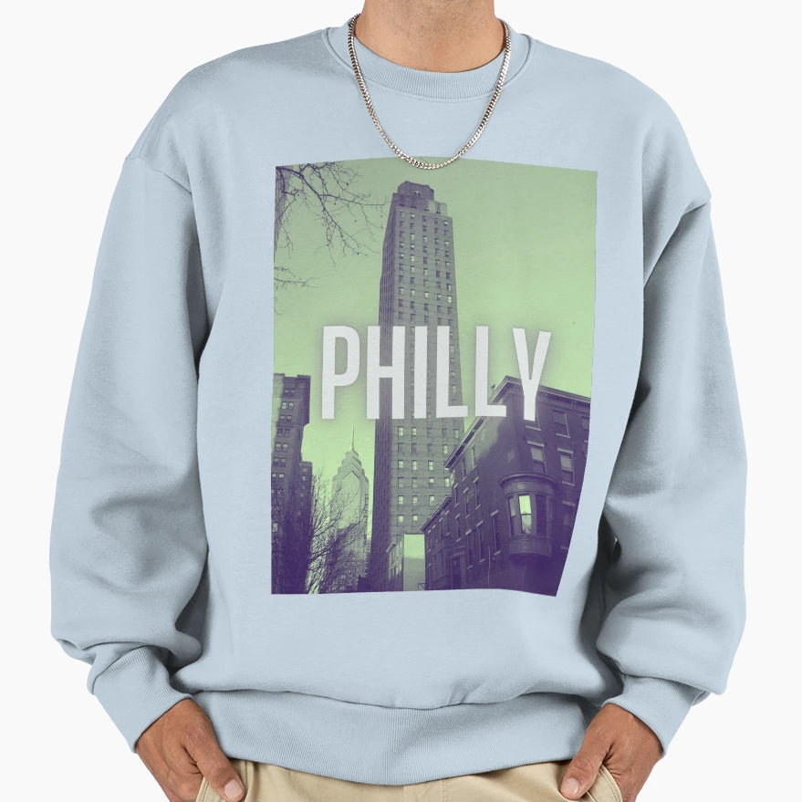 Downtown Philadelphia From Pine Sweatshirt - Custom Art Print Men Women - T-Shirt, Sweatshirt, Hoodie