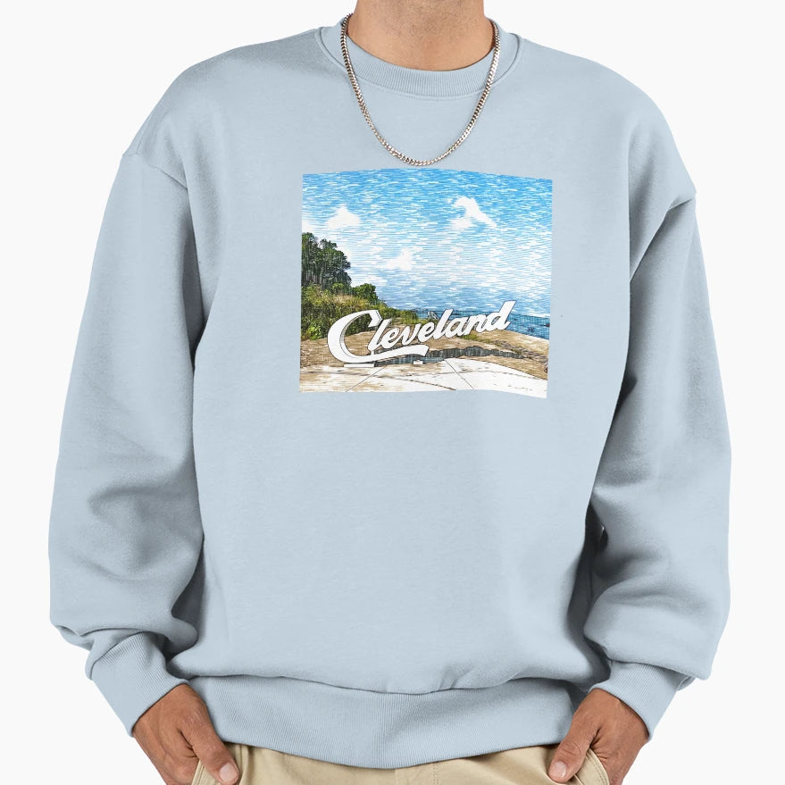 Cleveland Lakeshore Sweatshirt - Minimalist Print for Adults - T-Shirt, Sweatshirt, Hoodie