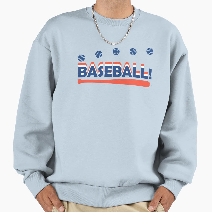 Baseball Fan Collection Blue Orange Sweatshirt - Custom Art Print Men Women - T-Shirt, Sweatshirt, Hoodie