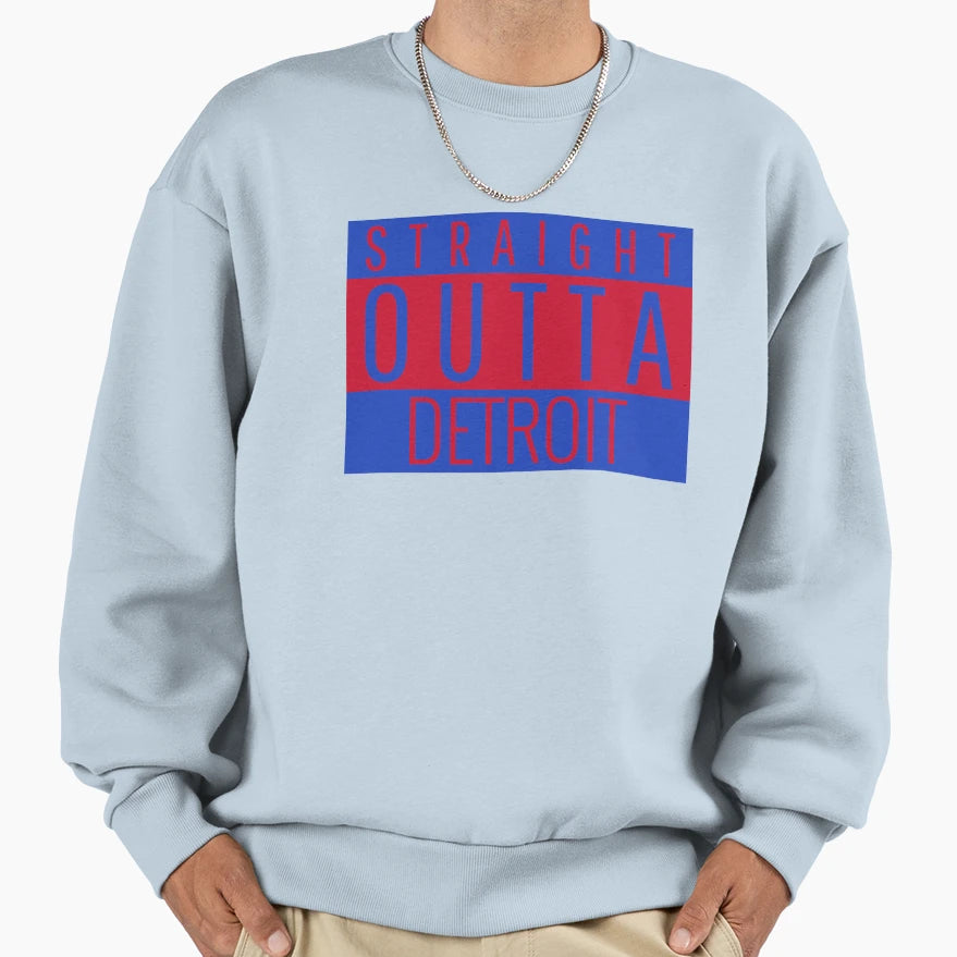 Straight Outta Detroit Basketball Sweatshirt - Custom Art Print Men Women - T-Shirt, Sweatshirt, Hoodie