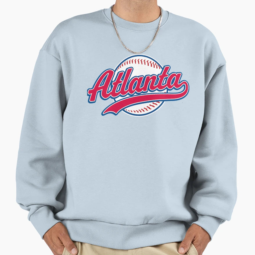Atlanta Baseball Throwback Sweatshirt - Custom Art Print for Adults - T-Shirt, Sweatshirt, Hoodie