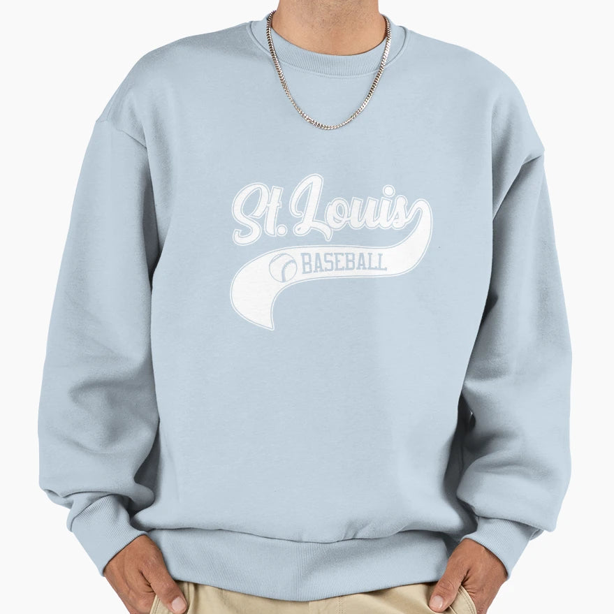 St Louis Baseball Swoosh Sweatshirt - Minimalist Print Men Women - T-Shirt, Sweatshirt, Hoodie