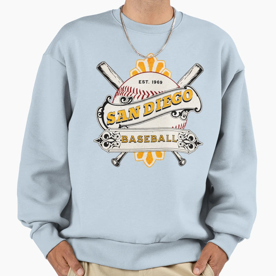 San Diego Baseball Sweatshirt - Unique Graphic Unisex - T-Shirt, Sweatshirt, Hoodie