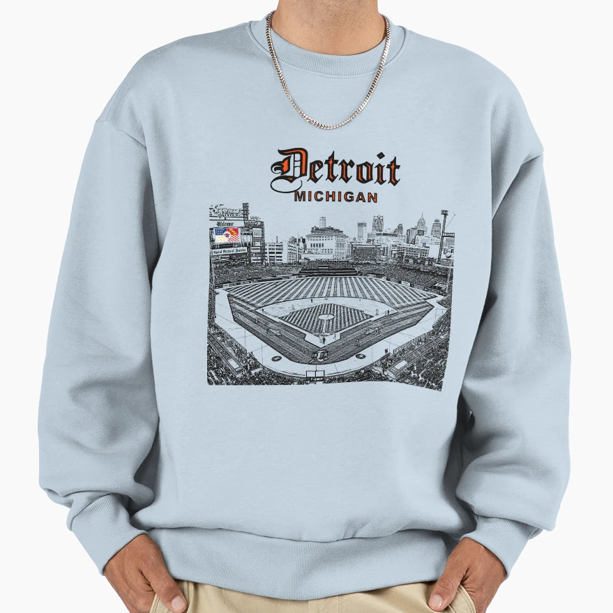 Detroit Michigan Detroit Flag Sweatshirt - Custom Art Print Men Women - T-Shirt, Sweatshirt, Hoodie