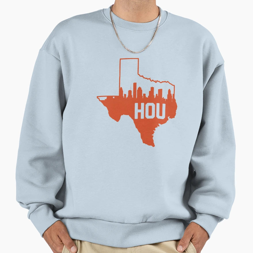 Houston Texas Baseball Hou Sweatshirt - Aesthetic Graphic for Adults - T-Shirt, Sweatshirt, Hoodie