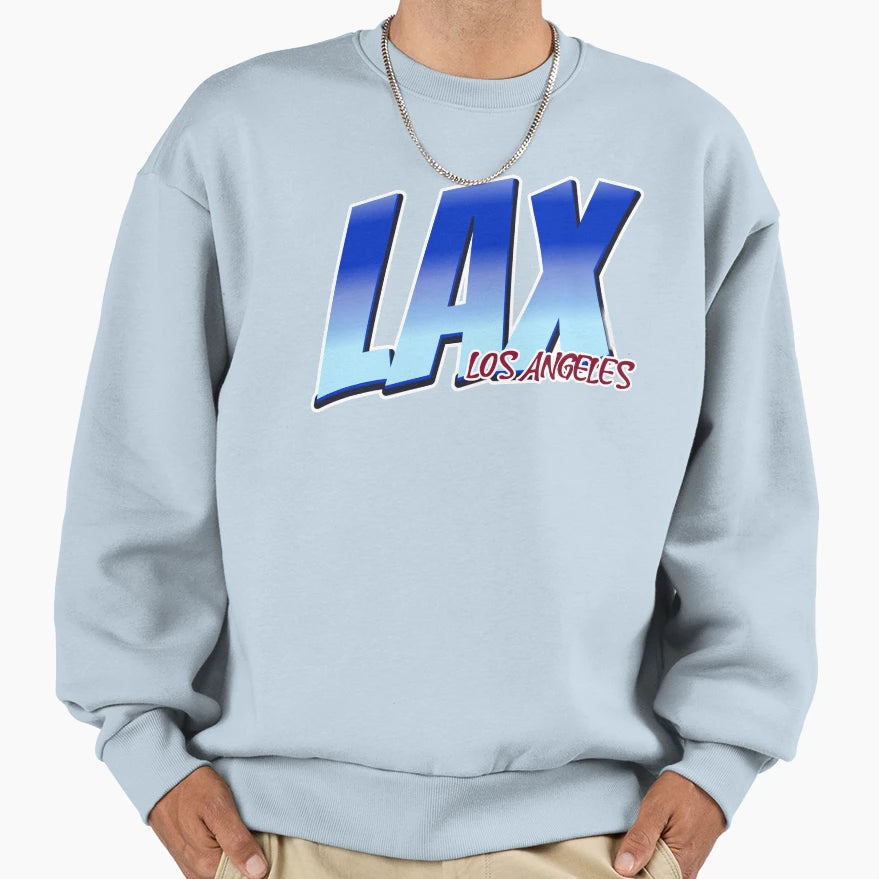 Lax Los Angeles Iata Airport Code Sweatshirt - Graphic Print for Adults - T-Shirt, Sweatshirt, Hoodie