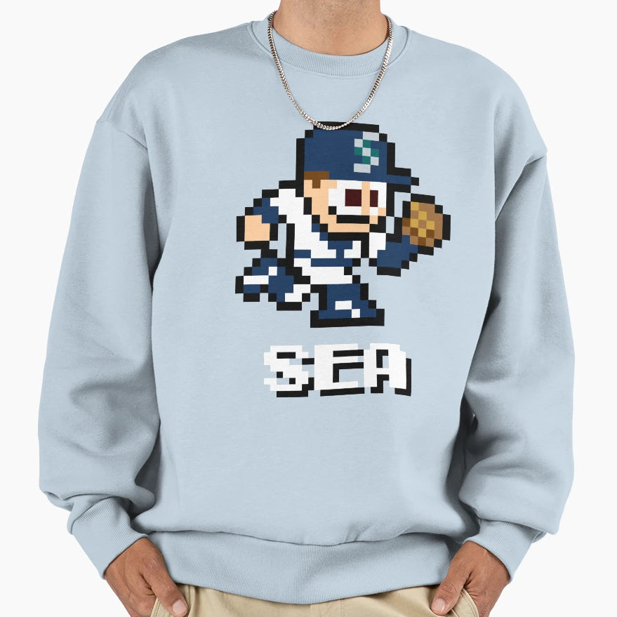 Seattle 8 Bit Player Initials Sweatshirt - Casual Everyday Wear Men Women - T-Shirt, Sweatshirt, Hoodie