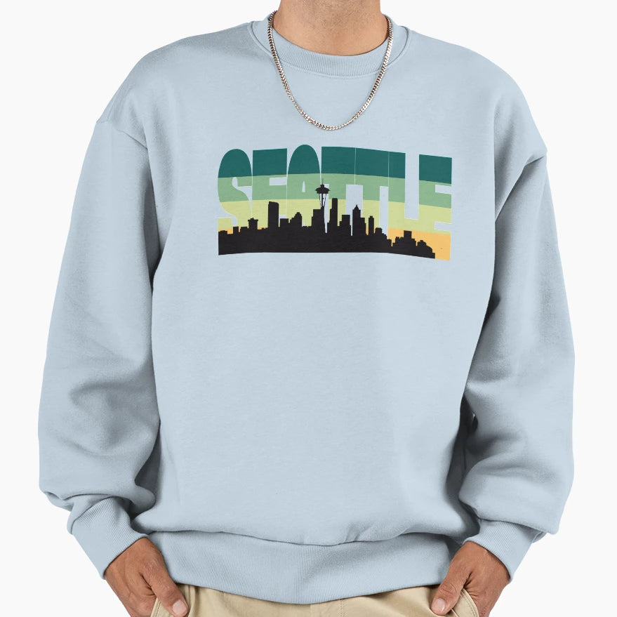 Seattle City Skyline Sweatshirt - Minimalist Print Unisex - T-Shirt, Sweatshirt, Hoodie