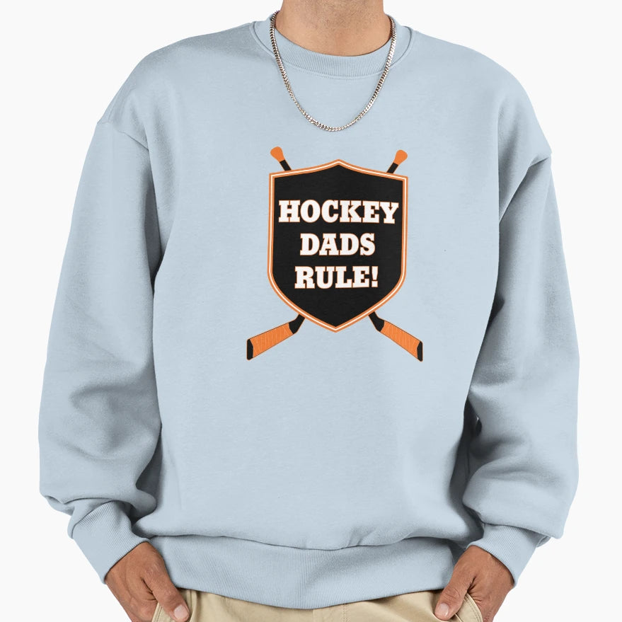 Hockey Dads Rule Anaheim Duck Colors Sweatshirt - Aesthetic Graphic Unisex - T-Shirt, Sweatshirt, Hoodie