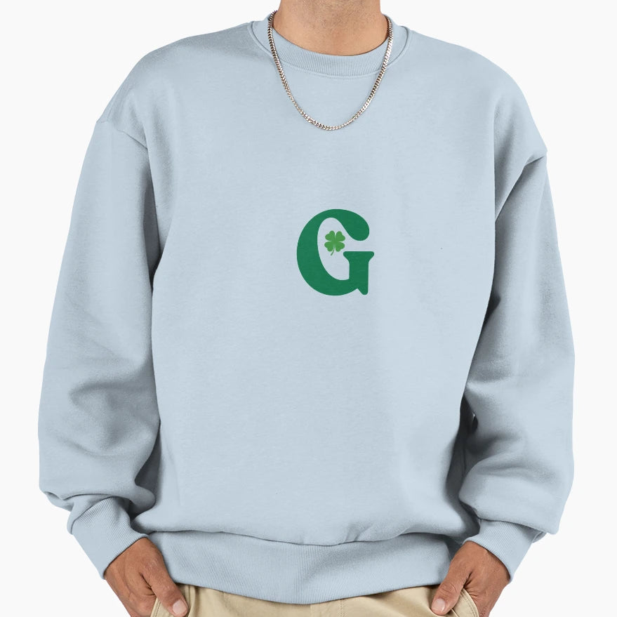 Lucky Green G Shamrock Emblem Sweatshirt - Trendy Graphic Men Women - T-Shirt, Sweatshirt, Hoodie