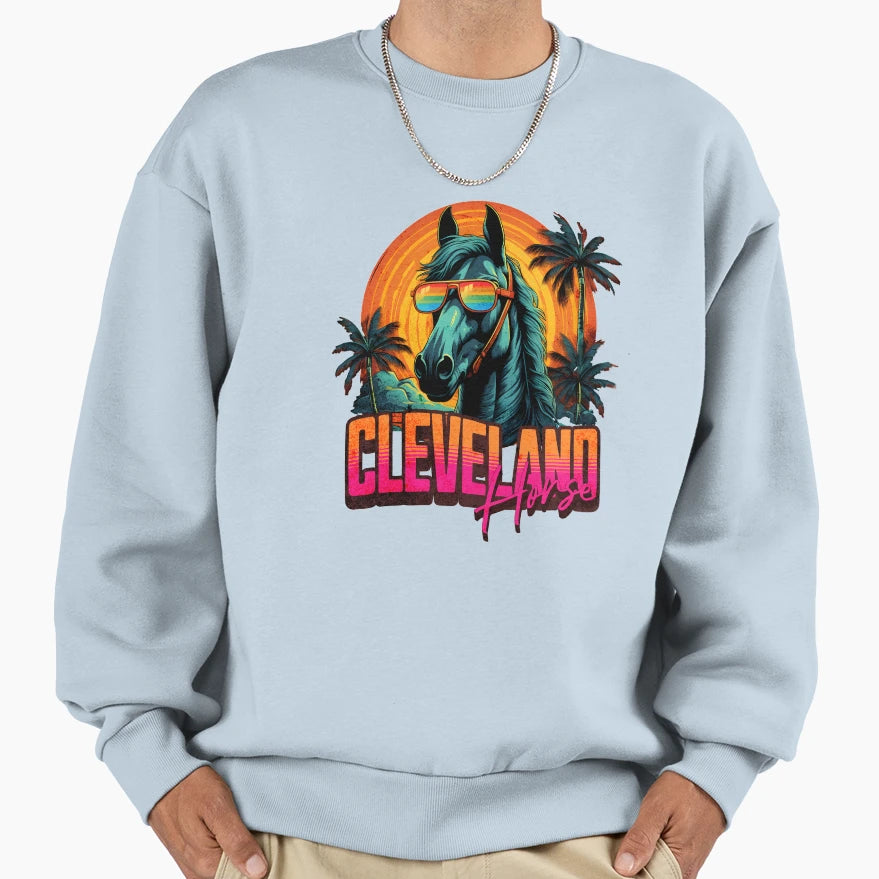 Wave Rainbow Cleveland Horse Vibes Sweatshirt - Streetwear Style Unisex - T-Shirt, Sweatshirt, Hoodie