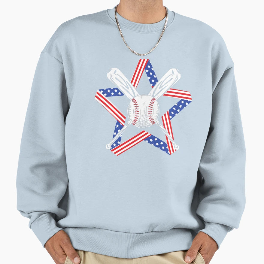 Baseball 4Th July Sweatshirt - Casual Everyday Wear for Adults - T-Shirt, Sweatshirt, Hoodie