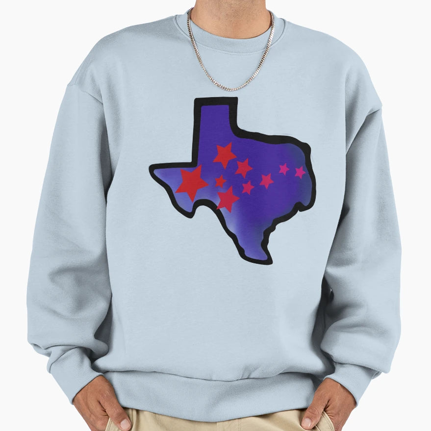 Stars Texas Sweatshirt - Graphic Print for Adults - T-Shirt, Sweatshirt, Hoodie