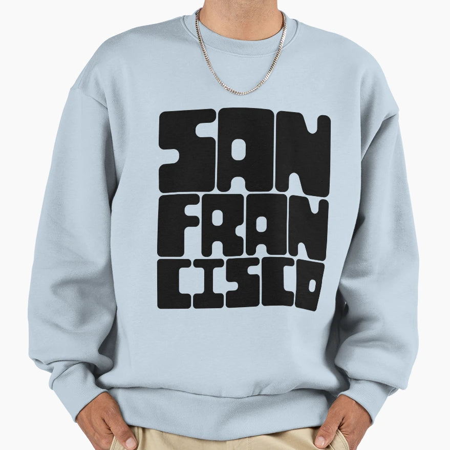 San Francisco Black And White Sweatshirt - Trendy Graphic Unisex - T-Shirt, Sweatshirt, Hoodie