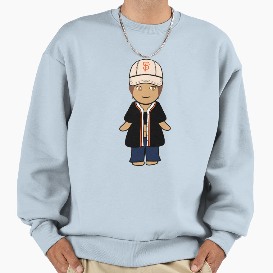 Baseball Girlie Orange Black Sf Bay Sweatshirt - Fun Novelty Design Unisex - T-Shirt, Sweatshirt, Hoodie