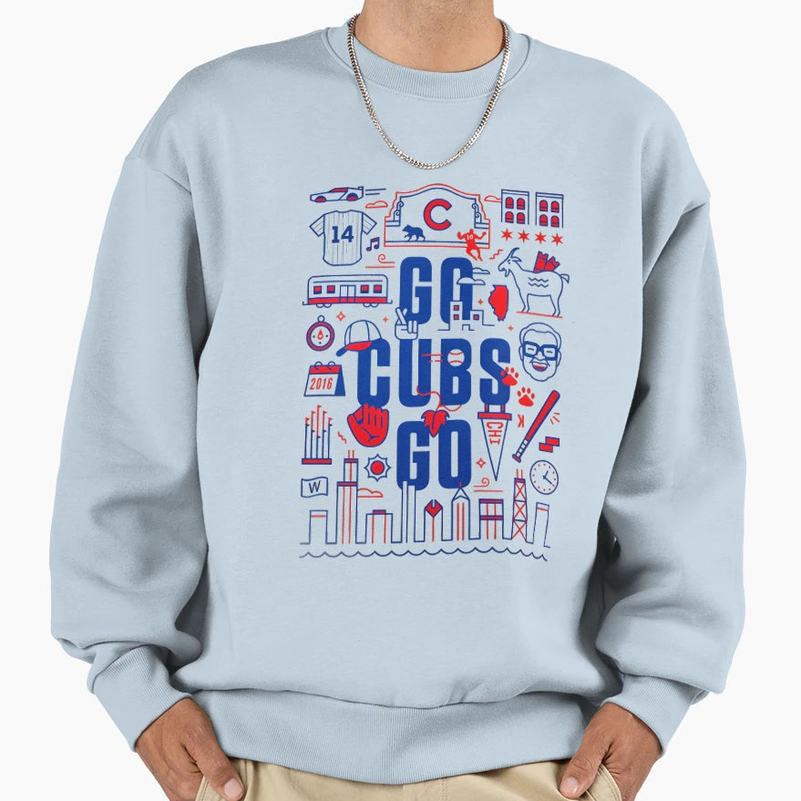 Go Cubs Go Art T-Shirt - Minimalist Print Unisex - T-Shirt, Sweatshirt, Hoodie