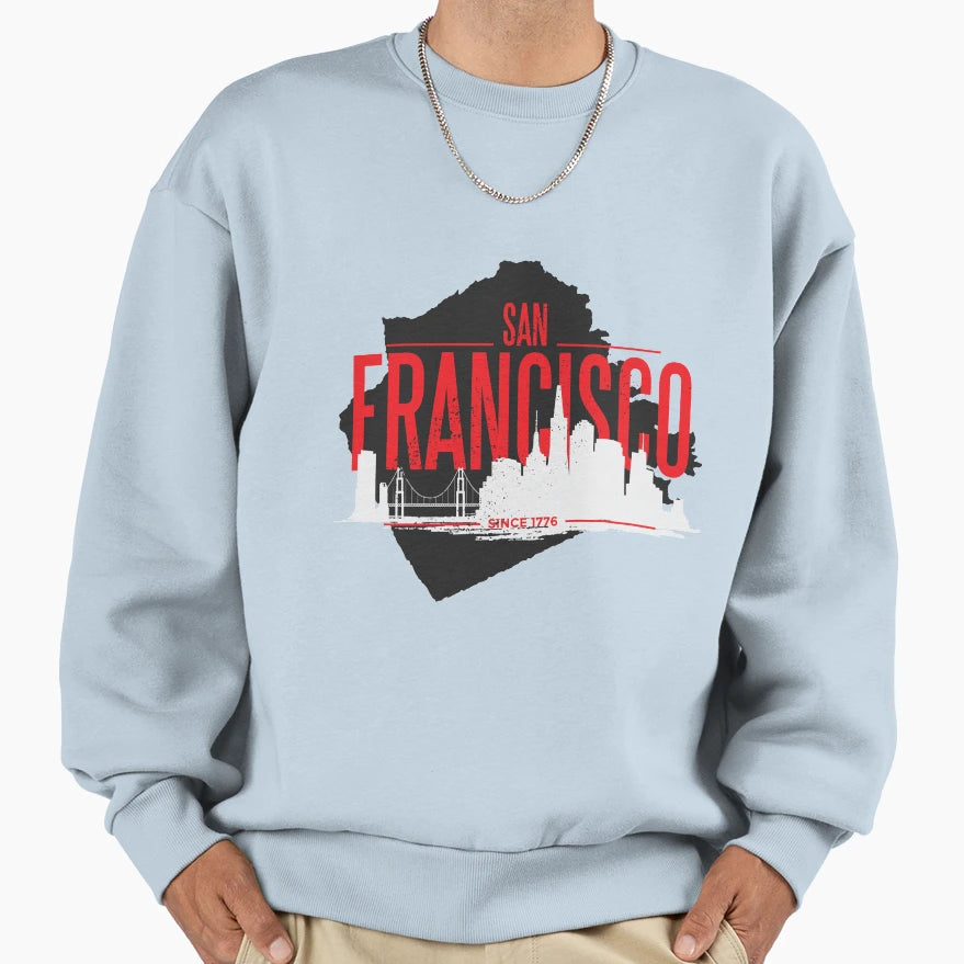 San Francisco Golden Gate Sweatshirt - Minimalist Print Men Women - T-Shirt, Sweatshirt, Hoodie