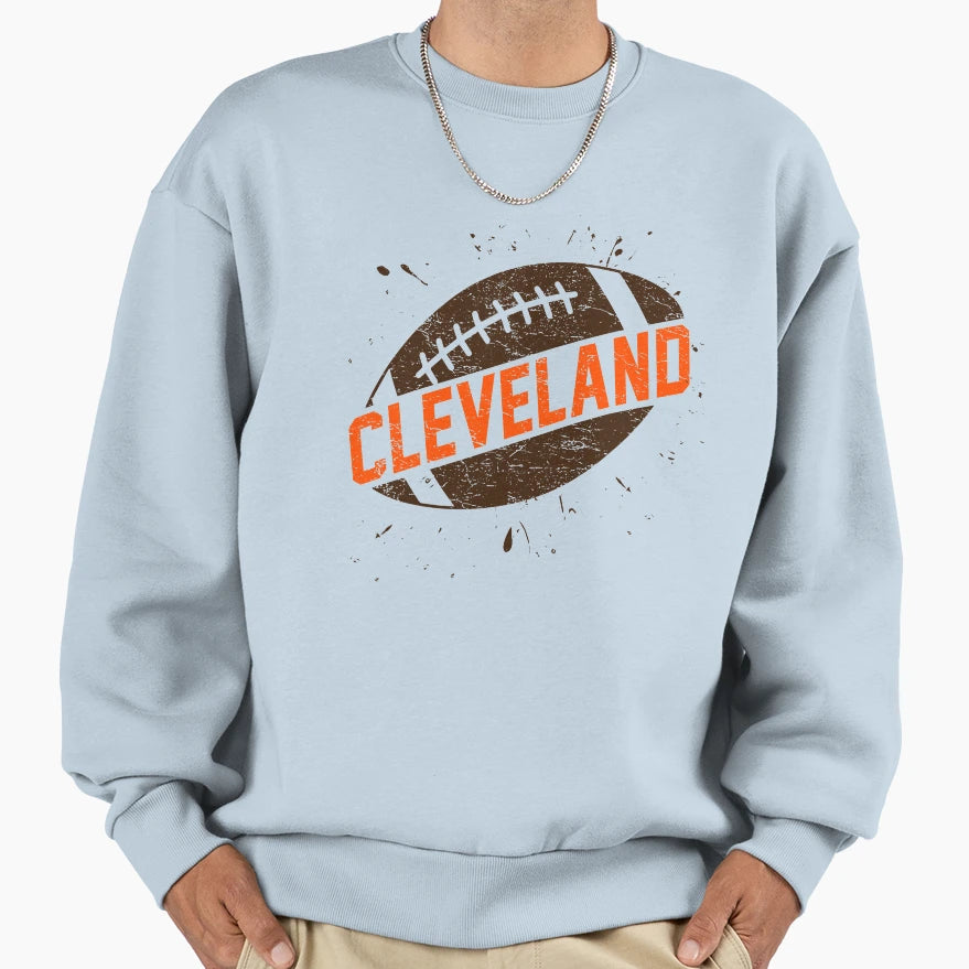 Cleveland Fan Football Sweatshirt - Aesthetic Graphic Unisex - T-Shirt, Sweatshirt, Hoodie