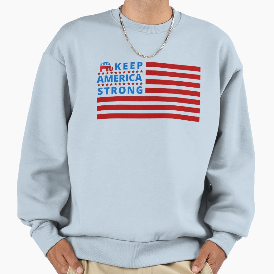 America Strong Sweatshirt - Aesthetic Graphic for Adults - T-Shirt, Sweatshirt, Hoodie