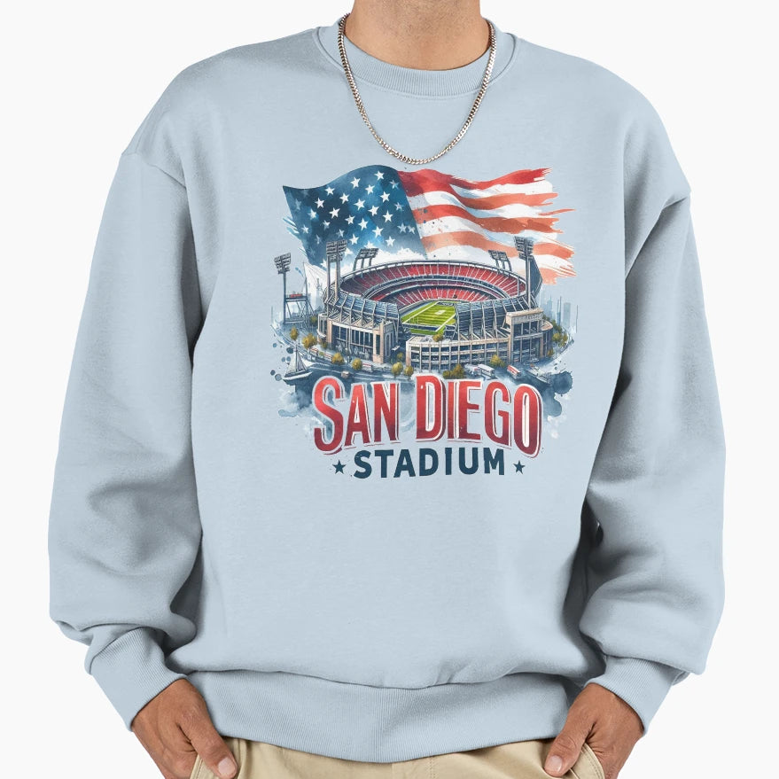 San Diego Stadium Sweatshirt - Custom Art Print Men Women - T-Shirt, Sweatshirt, Hoodie