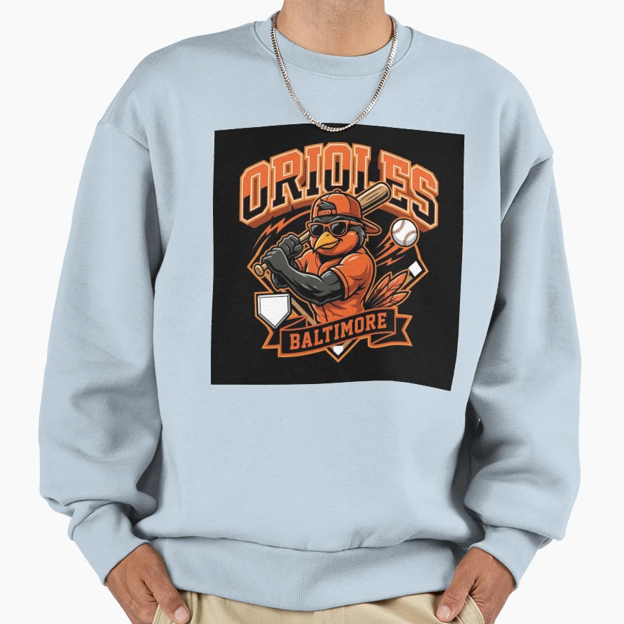Bird Baseball Player Batter Mascot Sweatshirt - Minimalist Print Unisex - T-Shirt, Sweatshirt, Hoodie