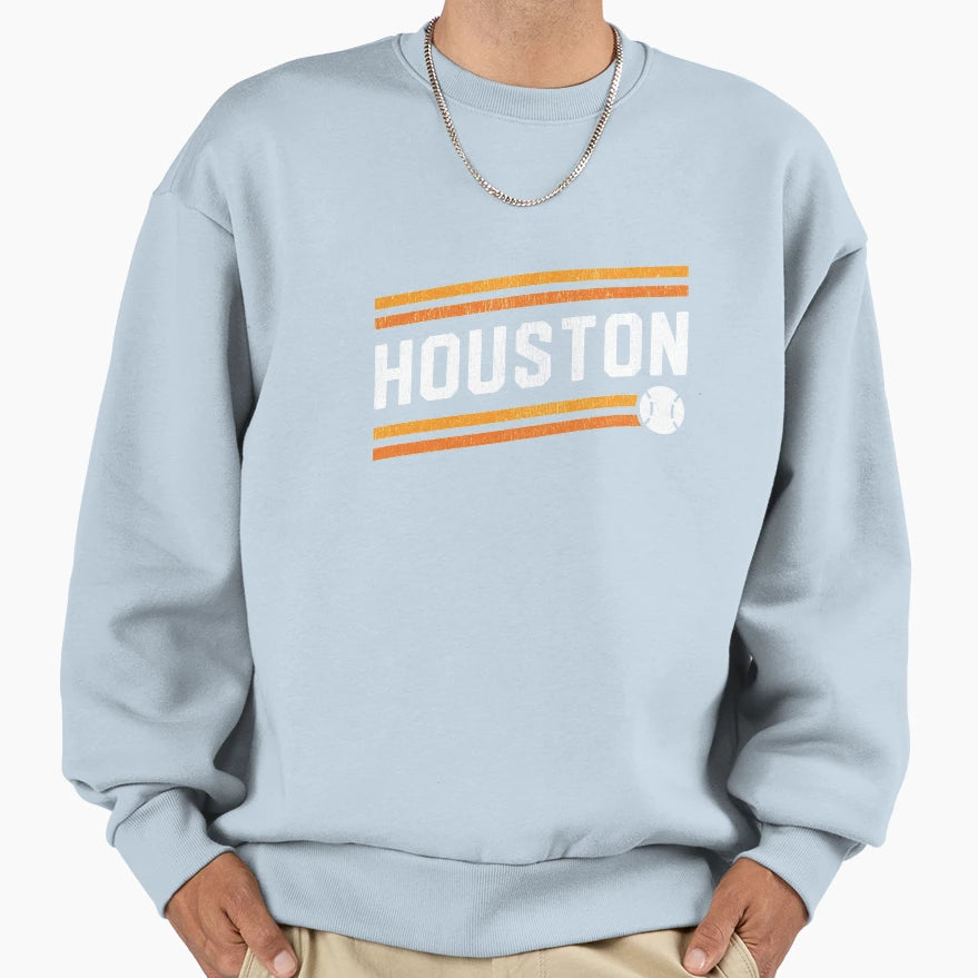 Houston Baseball Home Run Sweatshirt - Streetwear Style for Adults - T-Shirt, Sweatshirt, Hoodie
