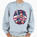 Usa American Baseball Player Sweatshirt - Casual Everyday Wear Men Women - T-Shirt, Sweatshirt, Hoodie