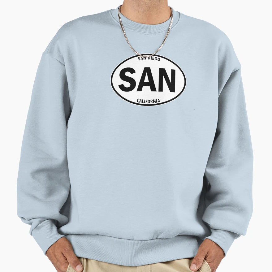 San San Diego California Oval Sweatshirt - Streetwear Style for Adults - T-Shirt, Sweatshirt, Hoodie