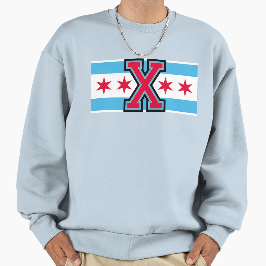 Straight Edge Chicago Flag V3 Sweatshirt - Casual Everyday Wear for Adults - T-Shirt, Sweatshirt, Hoodie