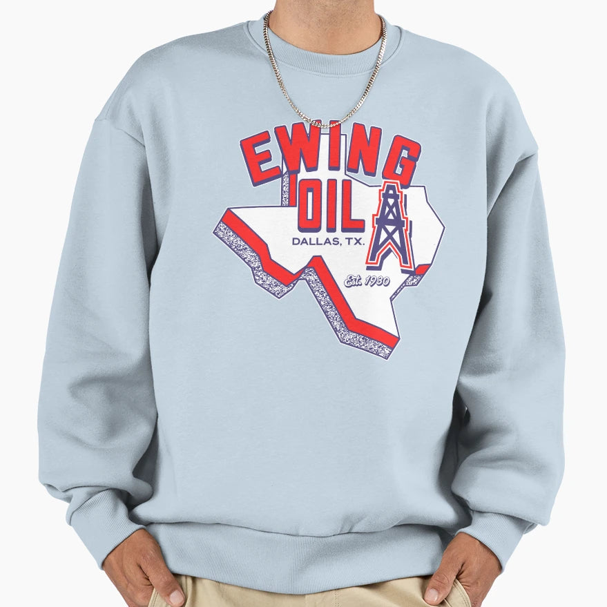 Ewing Oil Co Dallas Tv Show Sweatshirt - Custom Art Print Unisex - T-Shirt, Sweatshirt, Hoodie