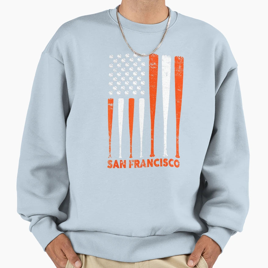 San Francisco Baseball Flag Sweatshirt - Custom Art Print for Adults - T-Shirt, Sweatshirt, Hoodie