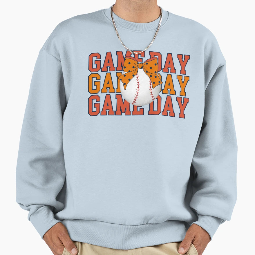 Baseball Game Day Houston Navy Sweatshirt - Graphic Print for Adults - T-Shirt, Sweatshirt, Hoodie
