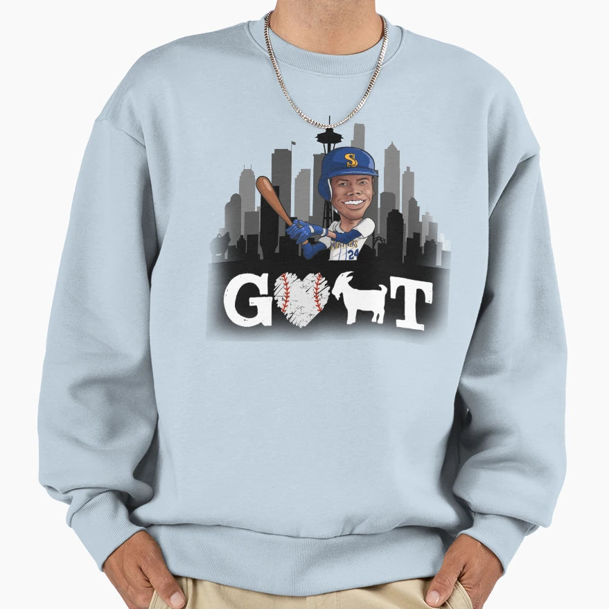 Ken Griffey Jr Goat Sweatshirt - Aesthetic Graphic for Adults - T-Shirt, Sweatshirt, Hoodie