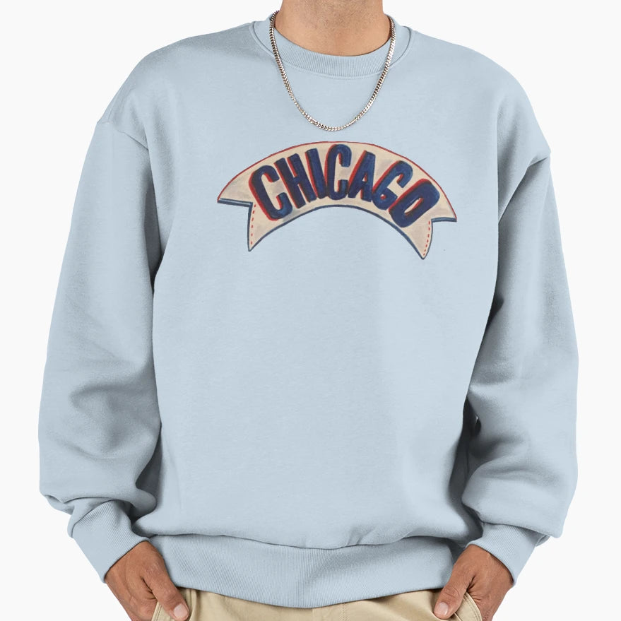 Chicago Banner Sweatshirt - Trendy Graphic for Adults - T-Shirt, Sweatshirt, Hoodie
