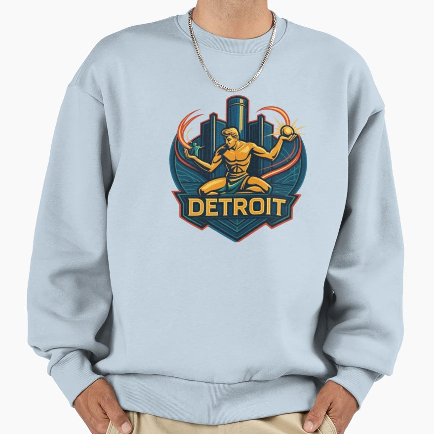 Detroit Motor City Travel Tourism Sweatshirt - Trendy Graphic for Adults - T-Shirt, Sweatshirt, Hoodie